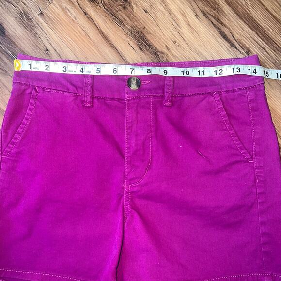 American Eagle Stretchy Denim High Rise Purple Jean Shorts Size 4 - Picture 5 of 7